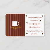 klassischer Coffee Shop und Gebäck Visitenkarte (Rückseite)