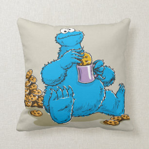 Klassischer Cookie Monster, der Kekse isst Kissen