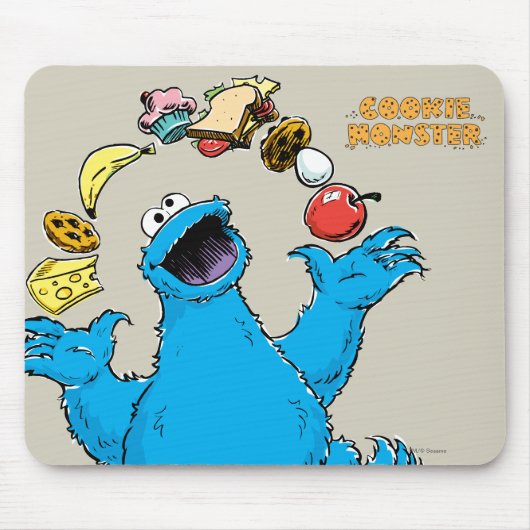 Klassischer Cookie-Monster-Jongleur Mousepad (Vorne)