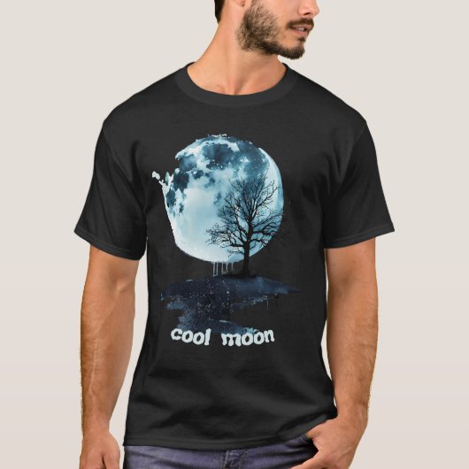 Klassischer Cooler Mond T-Shirt (Vorderseite)