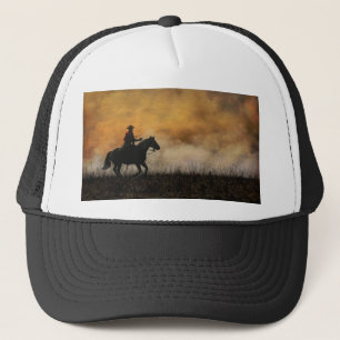 Klassischer Cowboy und Pferdekap Truckerkappe