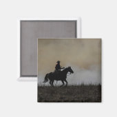 Klassischer Cowboy und Pferdemagnet Magnet (Vorderseite/Rückseite)