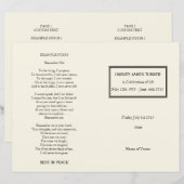 Klassischer Cremeorden des Beerdigungsprogramms (Vorne/Hinten)