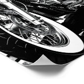 Klassischer Cruiser Geist Monochromes Poster (Ecke)