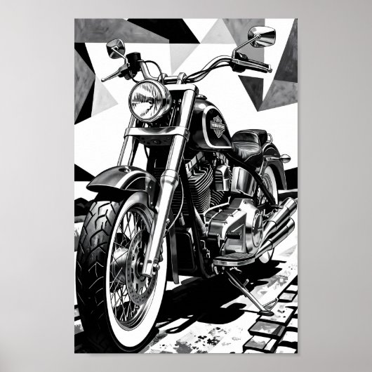 Klassischer Cruiser Geist Monochromes Poster (Vorne)