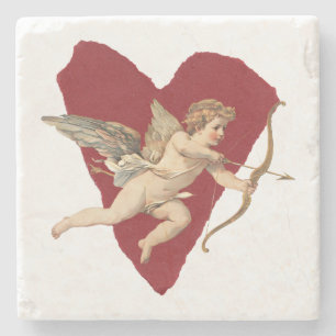 Klassischer Cupid Romantische Moderne Hochzeit  Steinuntersetzer