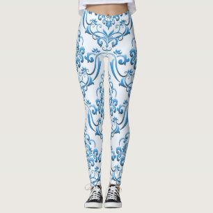 Klassischer Damast: Luxuriöser nahtloser Hintergru Leggings