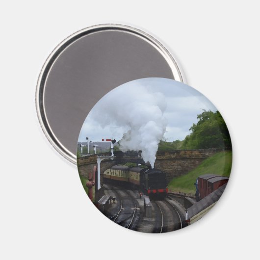 Klassischer Dampf-Zug Magnet (Vorderseite/Rückseite)
