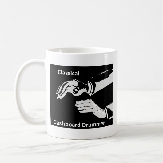 Klassischer Dashboard-Dashboard-Trommler Kaffeetasse (Links)