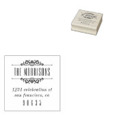 Klassischer Deko Blühe Typografie-Rücksendeadresse Gummistempel (Stempel)