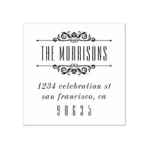 Klassischer Deko Blühe Typografie-Rücksendeadresse