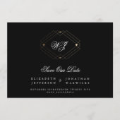 Klassischer Deko-Goldmonogramm-Foto qr-Code Save The Date (Vorderseite)