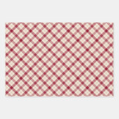 Klassischer Diagonaltartan karierter Bordeaux Geschenkpapier Set (Vorderseite 2)