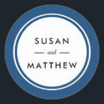 Klassischer dicker Border Navy Personalisiert Runder Aufkleber<br><div class="desc">Ein einfacher,  aber klassischer personalisierter Umschlag Aufkleber oder Günstige Aufkleber. Fügen Sie Ihre Informationen mithilfe des Vorlagenformulars hinzu.</div>