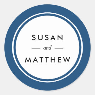 Klassischer dicker Border Navy Personalisiert Runder Aufkleber