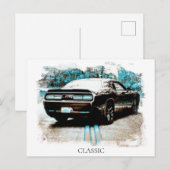 *~* Klassischer Digital NIR Muscle Car Postkarte (Vorne/Hinten)