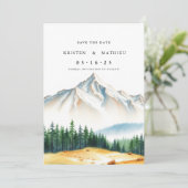 Klassischer digitaler Berg Save The Date (Stehend Vorderseite)
