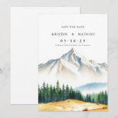 Klassischer digitaler Berg Save The Date (Vorne/Hinten)