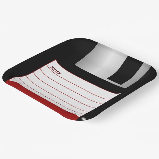 Klassischer Diskettenlaufwerk, Red Computer Geek Pappteller (Gewinkelt)