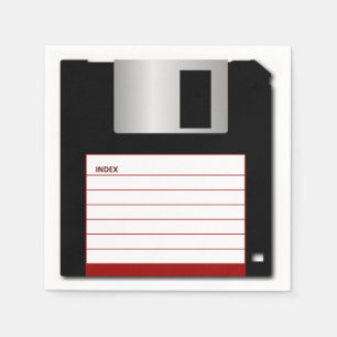 Klassischer Diskettenlaufwerk, Red Computer Geek Serviette