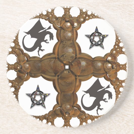 Klassischer Drachen-Stern-Sandstein-Achterbahn Getränkeuntersetzer (Vorne)