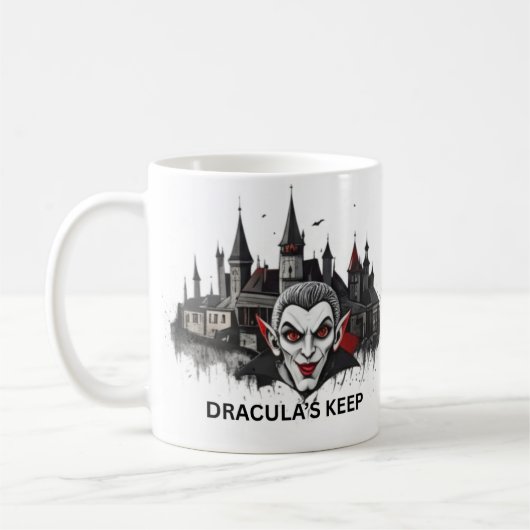 Klassischer Dracula-Vampir-Becher Kaffeetasse (Links)