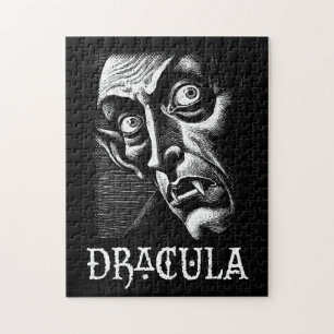 Klassischer Dracula Vintage-Gothic-Vampir-Hallowee Puzzle