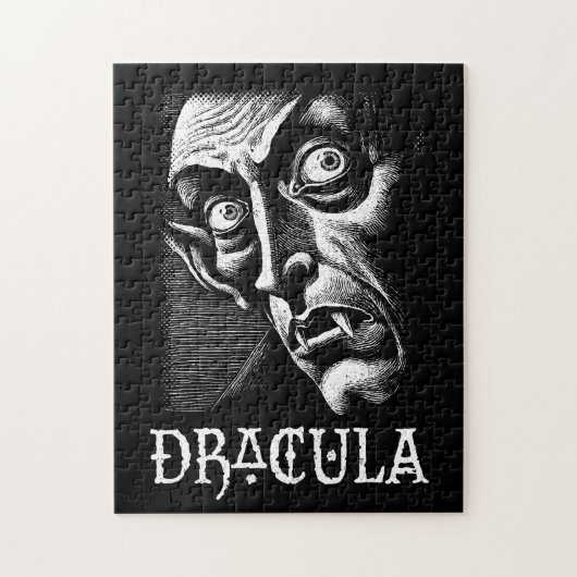 Klassischer Dracula Vintage-Gothic-Vampir-Hallowee Puzzle (Vertikal)