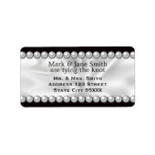 Klassischer Drapery mit Perlen Adressaufkleber (Vorne)