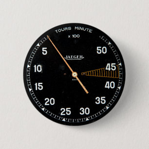 Klassischer Drehzahlmesser für Oldtimer, Vintage-T Button