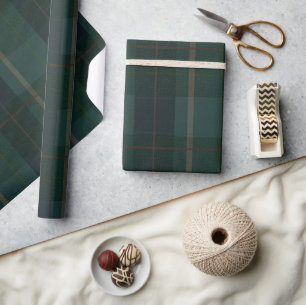 Klassischer dunkelgrüner Tartan-Karo Geschenkpapier