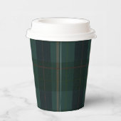 Klassischer dunkelgrüner Tartan-Karo Pappbecher (Rechts)