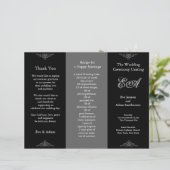 Klassischer dunkler Grau des Wedding Program Folde (Stehend Vorderseite)