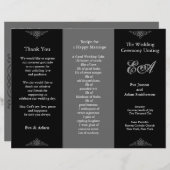 Klassischer dunkler Grau des Wedding Program Folde (Vorne/Hinten)
