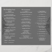 Klassischer dunkler Grau des Wedding Program Folde (Rückseite)