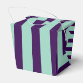 Klassischer Dunkler Lila und leichter TealStripter Geschenkschachtel (Rückseite)