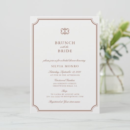 Klassischer Ecru Brunch mit Bride Brautparty (Stehend Vorderseite)