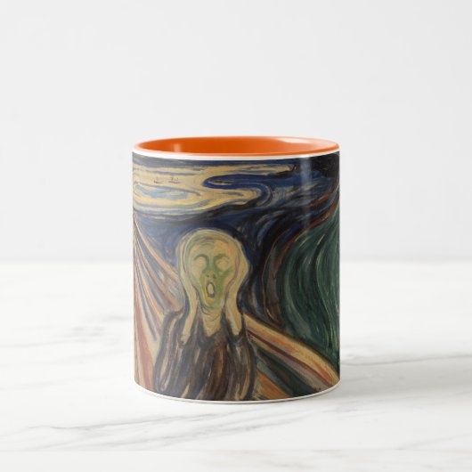 Klassischer Edvard Munch die Schrei-Malerei Zweifarbige Tasse (Mittel)
