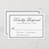 Klassischer, einfacher Elegant-Rahmen-Hochzeit-RSV RSVP Karte (Vorne/Hinten)