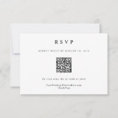 Klassischer einfacher Eleganter Moderner QR Code f RSVP Karte (Vorderseite)