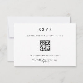 Klassischer einfacher Eleganter Moderner QR Code f RSVP Karte