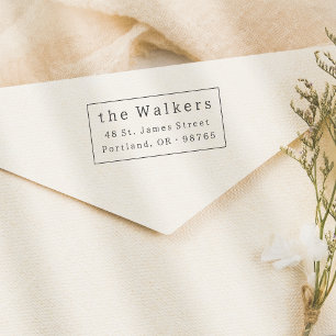 Klassischer einfacher Frame Name und Adresse Gummistempel