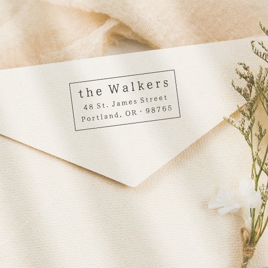 Klassischer einfacher Frame Name und Adresse Gummistempel