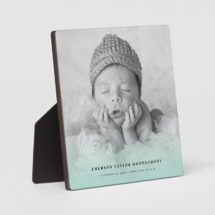 Klassischer einfacher Minz-Farbverlauf Neuer Baby- Fotoplatte