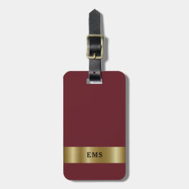 Klassischer einfacher, roter und goldener Monogram Gepäckanhänger