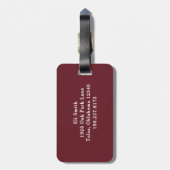 Klassischer einfacher, roter und goldener Monogram Gepäckanhänger (Rückseite vertikal)