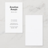 Klassischer einfacher schicker Entwurfs-alter Visitenkarte (Vorne/Hinten)