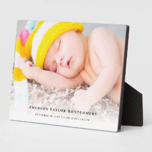 Klassischer einfacher weißer Gradient Neugeborenen Fotoplatte