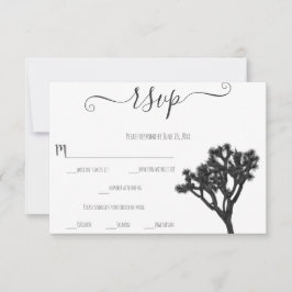 Klassischer Elegant Black & White Joshua Tree RSVP Karte