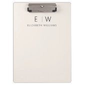 Klassischer Elegant-neutraler Minimalistischer Mon Klemmbrett (Vorderseite)